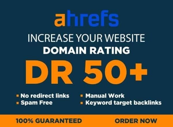 Domain Rating DR+50 with Ahrefs